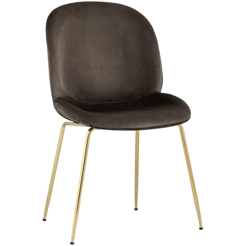 Стул Коричневый Велюр Vendramin Chair Коричневый Золотой Стул Коричневый Велюр Vendramin Chair Коричневый Золотой в Костроме | Loft Concept