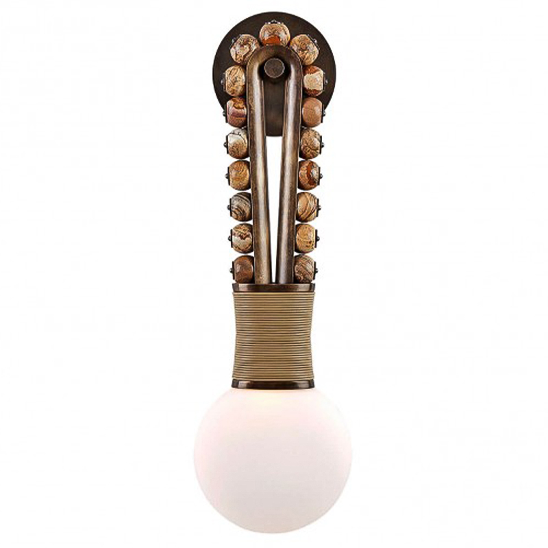 Бра TALISMAN LOOP SCONCE по дизайну студии Apparatus Бежево-серый Серый Винтажная латунь Белый Бра TALISMAN LOOP SCONCE по дизайну студии Apparatus Бежево-серый Серый Винтажная латунь Белый в Костроме | Loft Concept