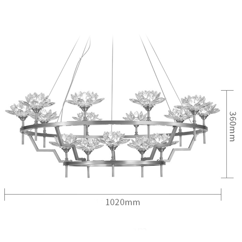 Большая Люстра Хрустальные Цветы Лотоса Lotus flower Clear Glass lamp 15 Большая Люстра Хрустальные Цветы Лотоса Lotus flower Clear Glass lamp 15 в Костроме