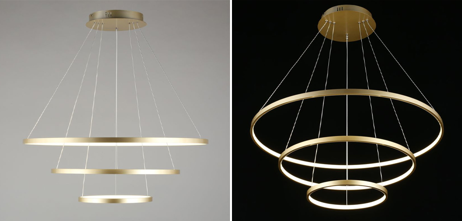 Люстра Ring Horizontal Trio Gold Люстра Ring Horizontal Trio Gold - Loft-Concept в Костроме