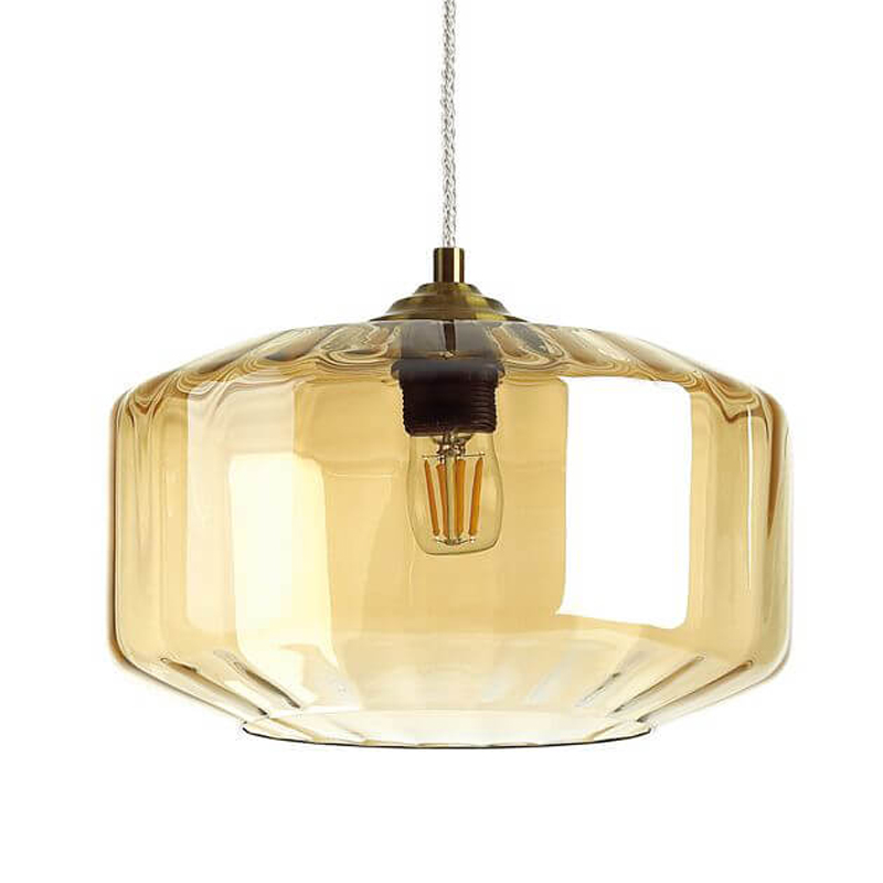 Подвесной светильник Multicolored Glass Amber Янтарный Бронза Подвесной светильник Multicolored Glass Amber Янтарный Бронза в Костроме | Loft Concept