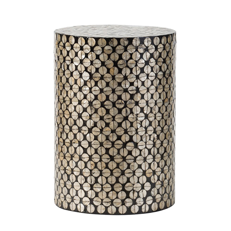 Приставной стол Bone Inlay Oyster Shells Черный Приставной стол Bone Inlay Oyster Shells Черный в Костроме | Loft Concept