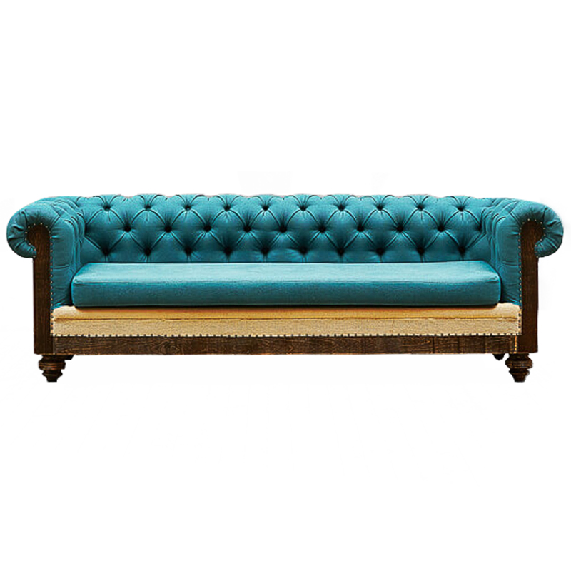 Диван Deconstructed Chesterfield Sofa triple turquoise Linen Коричневый Бирюзовый ivory ( слоновая кость ) Диван Deconstructed Chesterfield Sofa triple turquoise Linen Коричневый Бирюзовый ivory ( слоновая кость ) в Костроме | Loft Concept