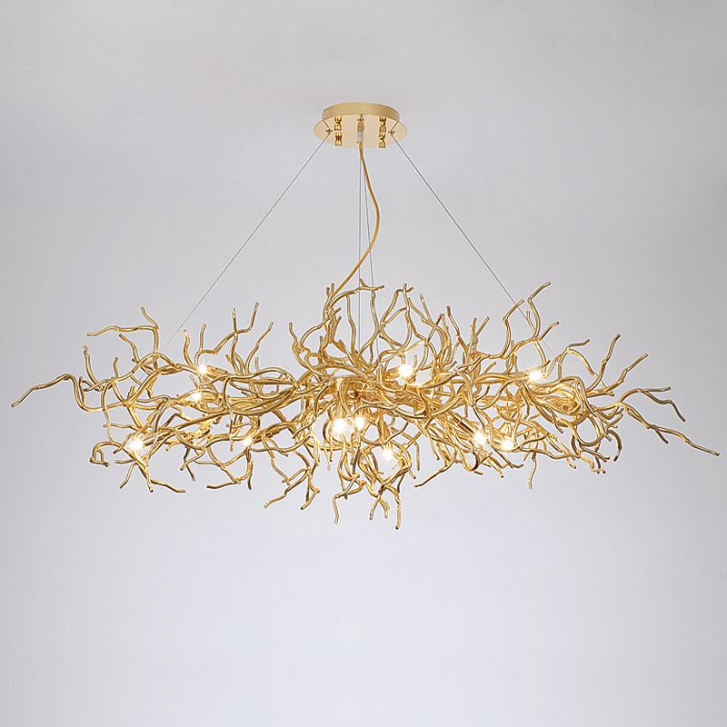 Люстра Felicite Long Gold Branches Chandelier Золотой Люстра Felicite Long Gold Branches Chandelier Золотой в Костроме | Loft Concept
