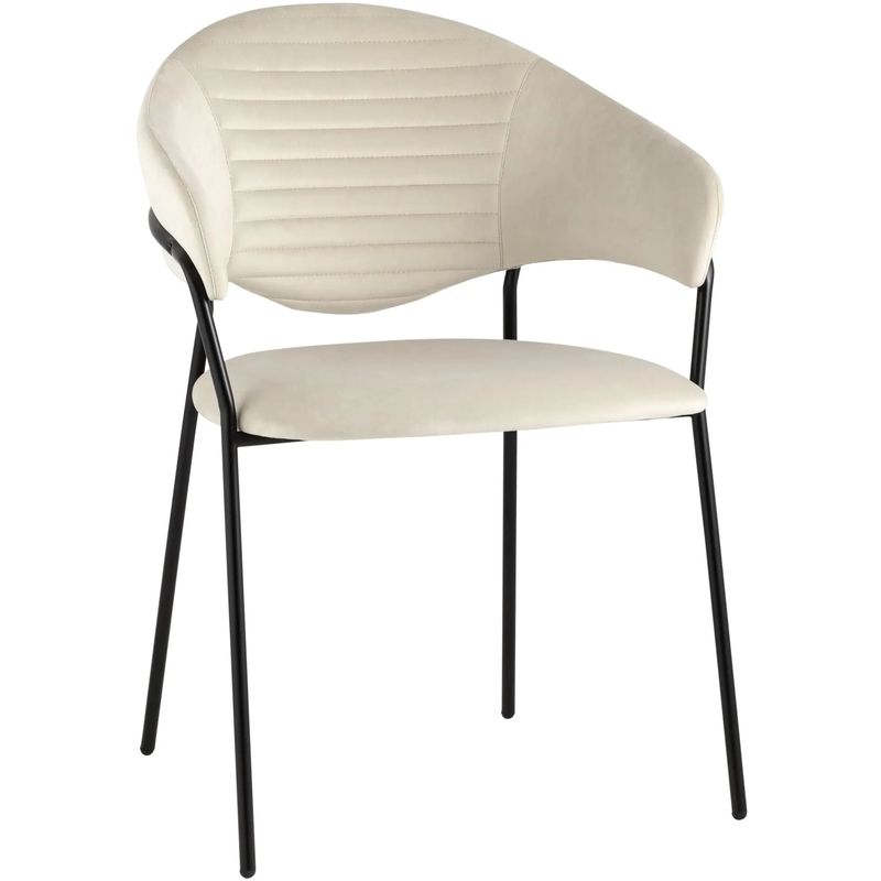 Стул Alexis Chair Молочный Велюр Молочный Черный Стул Alexis Chair Молочный Велюр Молочный Черный в Костроме | Loft Concept