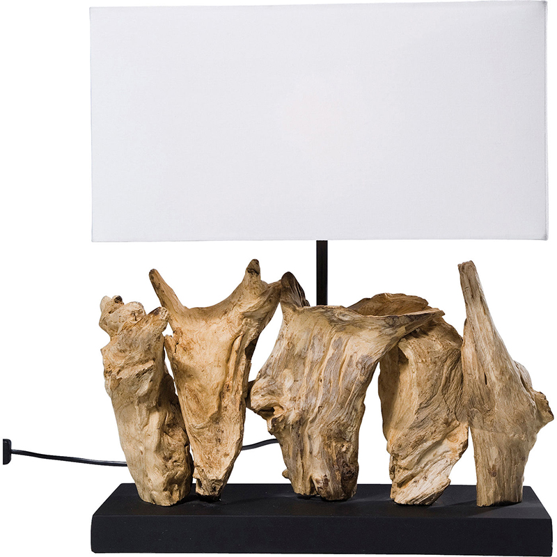 Настольная лампа Wooden Table Lamp Белый Древесина Настольная лампа Wooden Table Lamp Белый Древесина в Костроме | Loft Concept