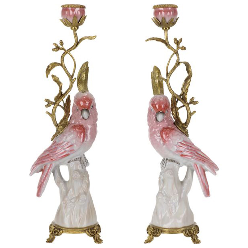 Подсвечник Pink Red Parrot Candlestick L or R Бронза Розовый (Rose) Красный Подсвечник Pink Red Parrot Candlestick L or R Бронза Розовый (Rose) Красный в Костроме | Loft Concept