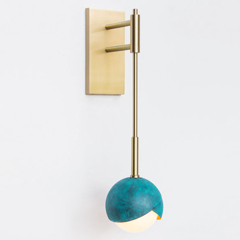 Бра Trella studio BENEDICT SCONCE Белый Бирюзовый Бра Trella studio BENEDICT SCONCE Белый Бирюзовый в Костроме | Loft Concept
