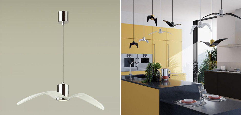 Подвесной светильник Seagull Average Chrome белый Подвесной светильник Seagull Average Chrome белый - Loft-Concept в Костроме