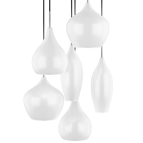 Люстра Candiano Milk 6 Light Белый Хром Люстра Candiano Milk 6 Light Белый Хром в Костроме | Loft Concept