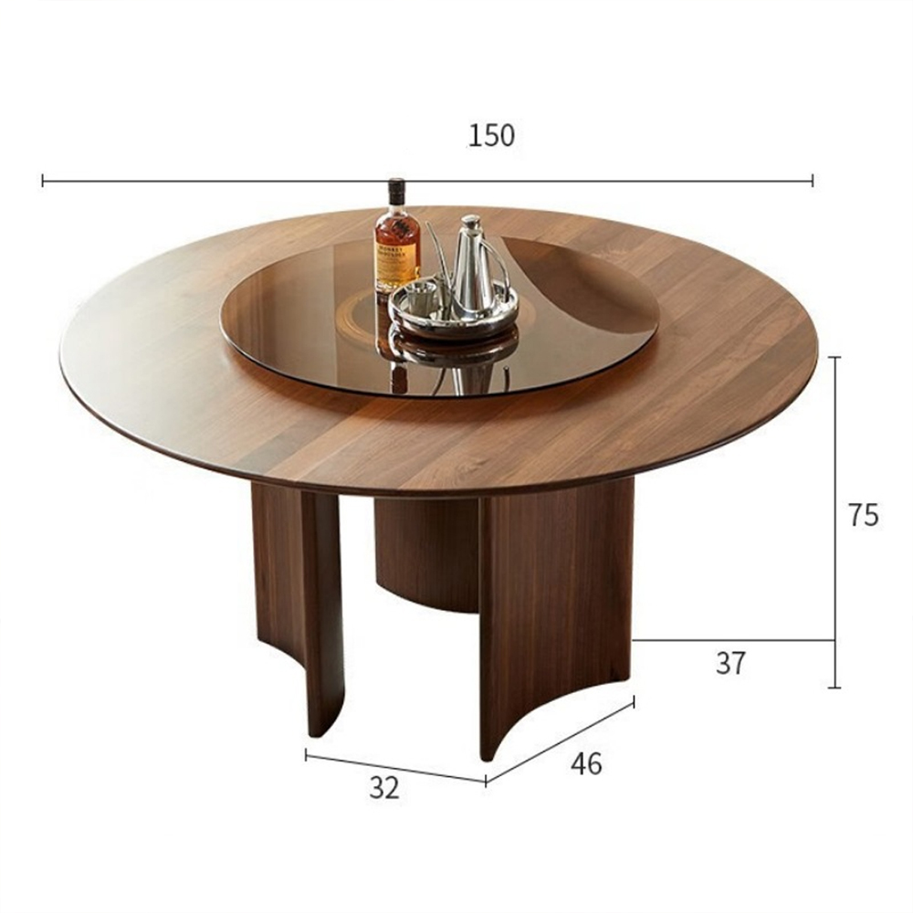 Стол обеденный круглый с двойной столешницей Walnut Wood Table Стол обеденный круглый с двойной столешницей Walnut Wood Table в Костроме
