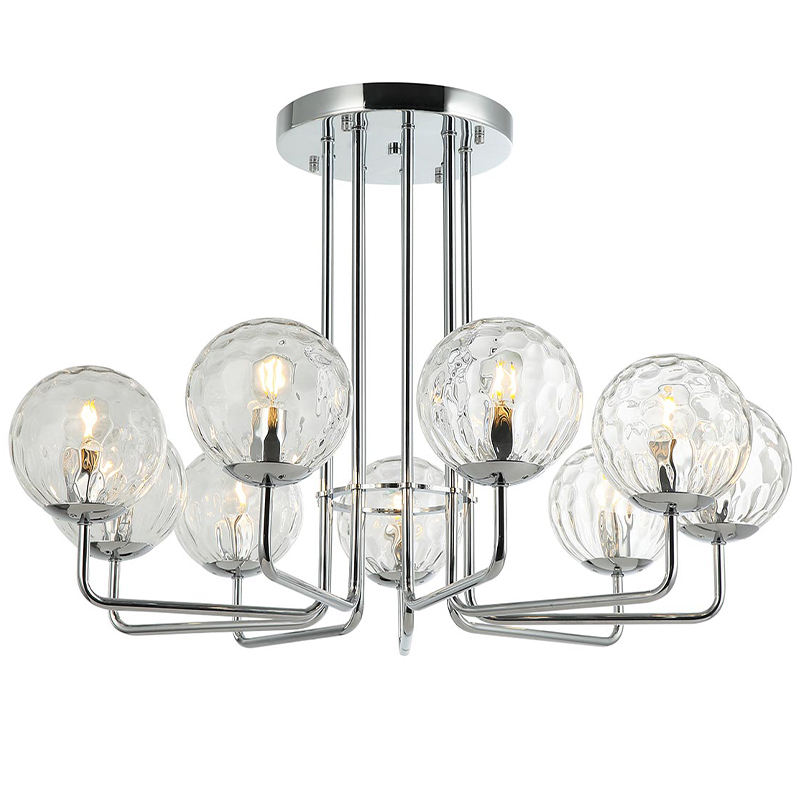 Люстра Hartley Chandelier 9 Прозрачный Хром Люстра Hartley Chandelier 9 Прозрачный Хром в Костроме | Loft Concept