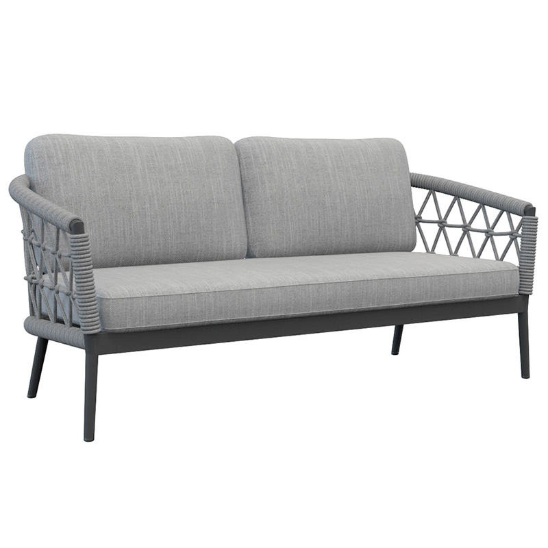 Уличный диван Niels Outdoor Sofa Серый Черный Уличный диван Niels Outdoor Sofa Серый Черный в Костроме | Loft Concept