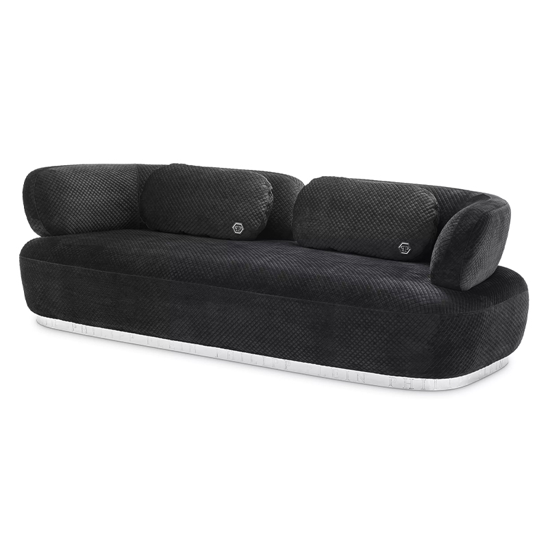 Диван Philipp Plein Sofa Signature Чёрный Черный Золотой Диван Philipp Plein Sofa Signature Чёрный Черный Золотой в Костроме | Loft Concept