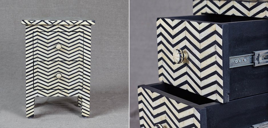 Комод инкрустация костью Inlaid Bone Chevron Mini Комод инкрустация костью Inlaid Bone Chevron Mini - Loft-Concept в Костроме