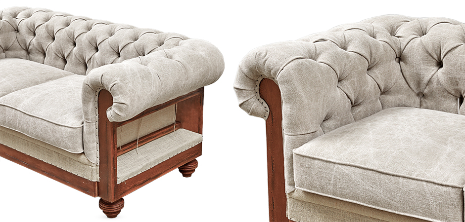 Диван Deconstructed Chesterfield Sofa double Ivory Диван Deconstructed Chesterfield Sofa double Ivory - Loft-Concept в Костроме
