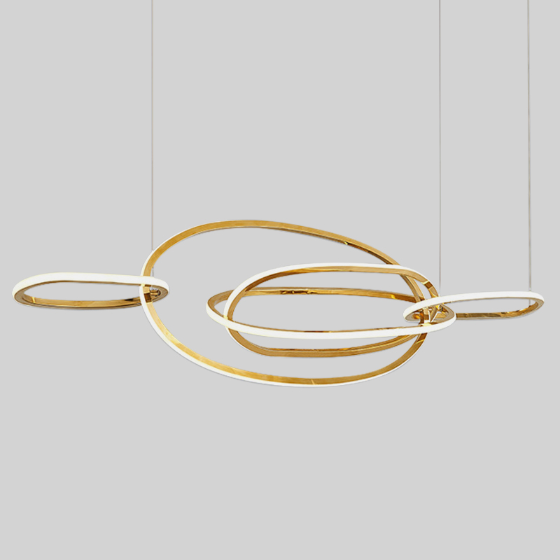 Люстра Horizontal Gold Oval Rings Chandelier Золотой Люстра Horizontal Gold Oval Rings Chandelier Золотой в Костроме | Loft Concept