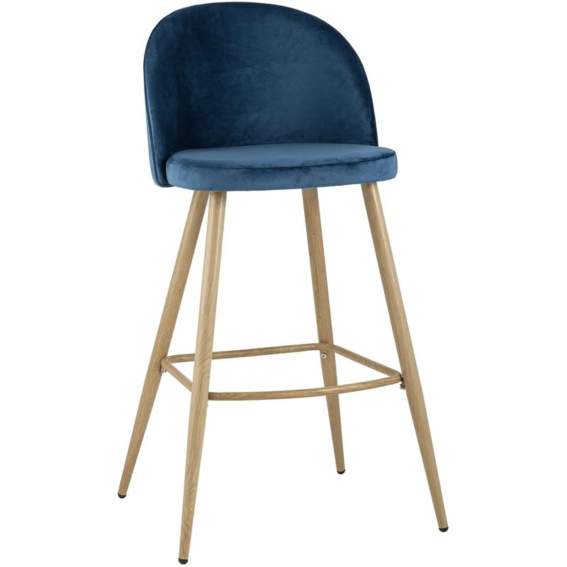Барный Стул Miruna Chair Синий Велюр Синий Древесина Барный Стул Miruna Chair Синий Велюр Синий Древесина в Костроме | Loft Concept