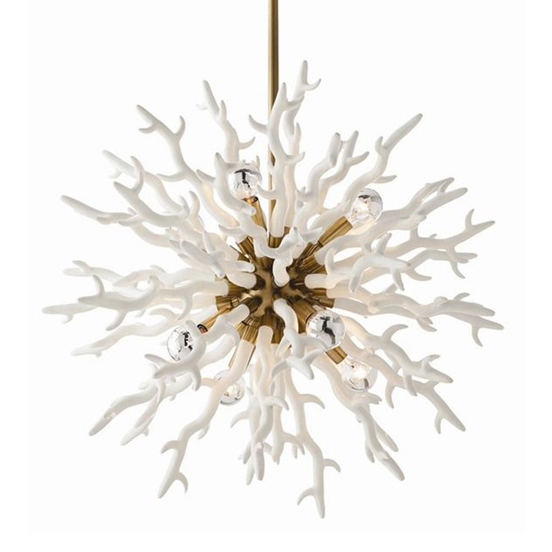 Люстра Arteriors DIALLO SMALL CHANDELIER Белый Золотой Люстра Arteriors DIALLO SMALL CHANDELIER Белый Золотой в Костроме | Loft Concept