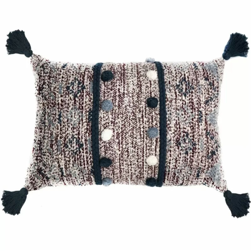 Подушка Lari Blue Ikat с кисточками Мульти Подушка Lari Blue Ikat с кисточками Мульти в Костроме | Loft Concept