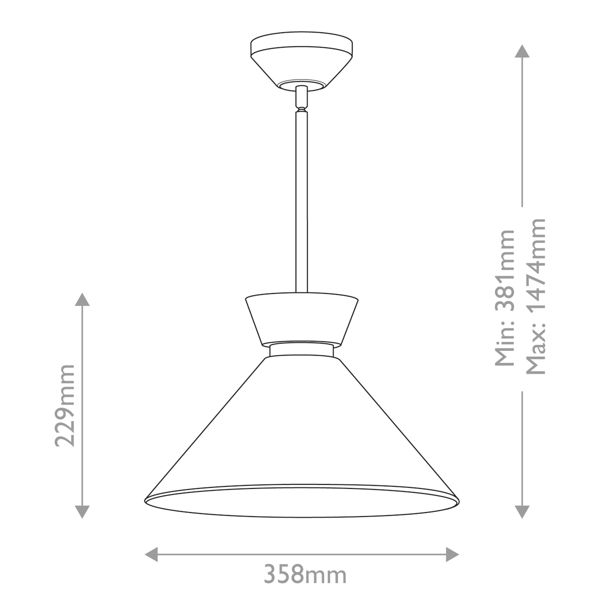 Подвесной светильник с белым стеклянным конусным плафоном Alora Mood в Костроме