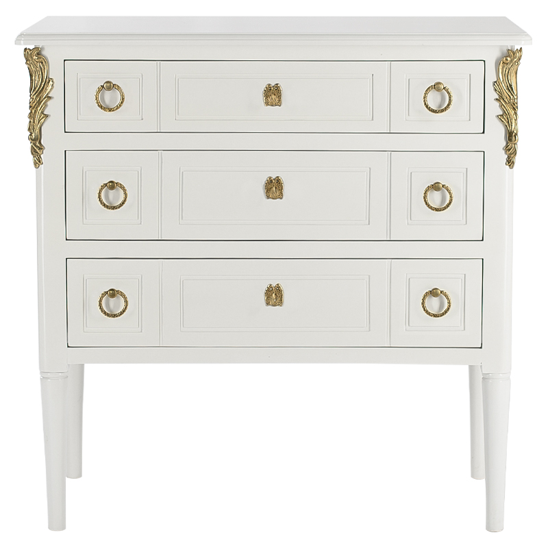 Комод белый L.XV CHEST OF DRAWERS Aurore Белый Золотой Комод белый L.XV CHEST OF DRAWERS Aurore Белый Золотой в Костроме | Loft Concept