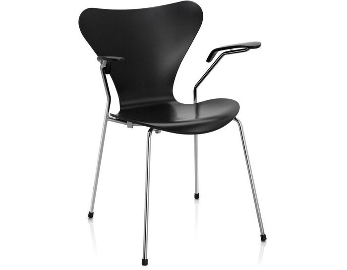 Стул Series 7 Chair Белый Черный Серебряный Стул Series 7 Chair Белый Черный Серебряный в Костроме | Loft Concept