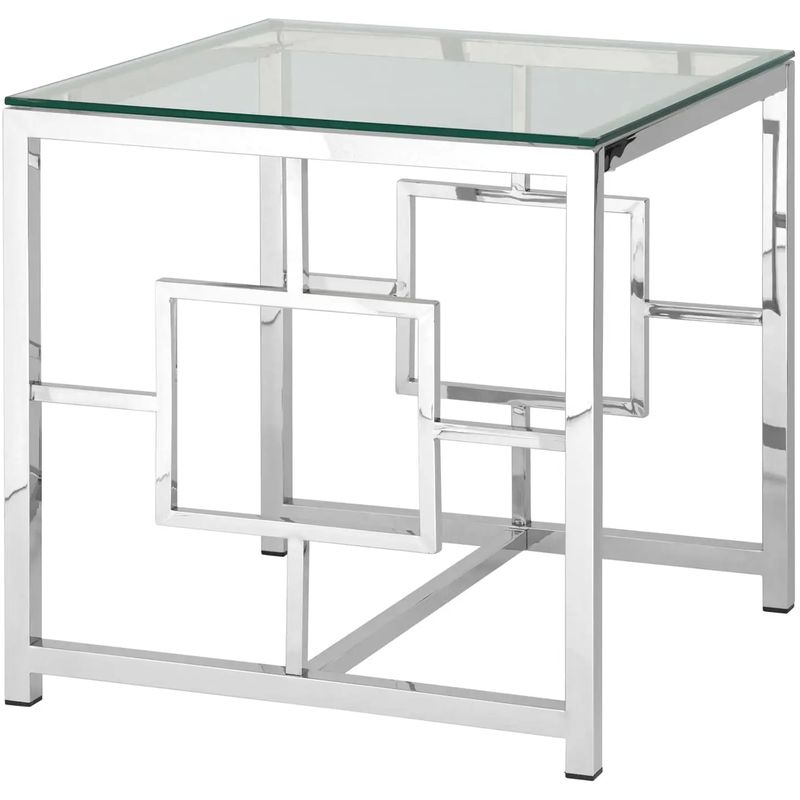 Стол приставной Milan Tables Silver Серебряный Прозрачное Стекло Стол приставной Milan Tables Silver Серебряный Прозрачное Стекло в Костроме | Loft Concept