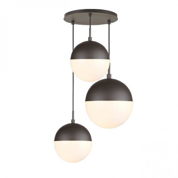 Подвесной светильник Copper Light Black Pendant 3 Черный Белый Подвесной светильник Copper Light Black Pendant 3 Черный Белый в Костроме | Loft Concept