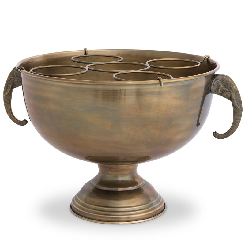 Ведерко для льда Eichholtz Champagne Cooler Maharaja Винтажная латунь в Костроме | Loft Concept 