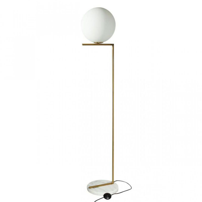 Торшер Flos IC Lights Gold c мраморным основанием Золотой Белый Белый Мрамор Bianco Торшер Flos IC Lights Gold c мраморным основанием Золотой Белый Белый Мрамор Bianco в Костроме | Loft Concept