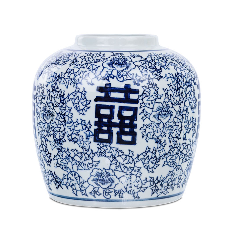 Китайская ваза Blue & White Ornament Vase Белый Синий Китайская ваза Blue & White Ornament Vase Белый Синий в Костроме | Loft Concept