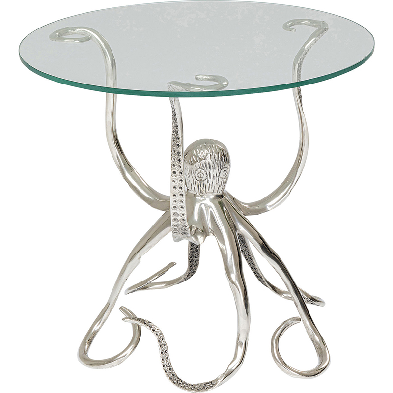 Приставной стол Silver Octopus Серебряный Прозрачный Приставной стол Silver Octopus Серебряный Прозрачный в Костроме | Loft Concept
