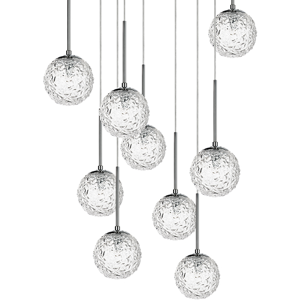 Люстра Soranzo Glass Balls 9 Хром Прозрачный Люстра Soranzo Glass Balls 9 Хром Прозрачный в Костроме | Loft Concept