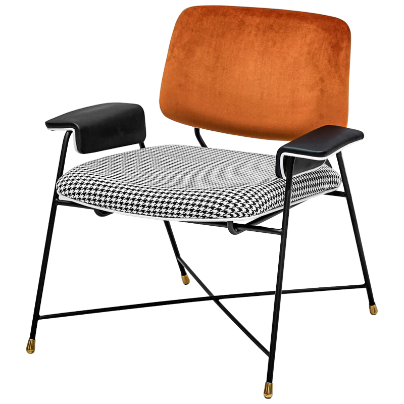 Кресло Bagot Chair Orange Черно-белый Оранжевый Кресло Bagot Chair Orange Черно-белый Оранжевый в Костроме | Loft Concept