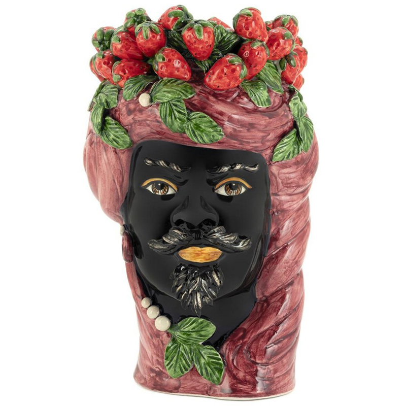 Ваза Vase Strawberries Head Man Bordeaux Бургундский красный Красный Черный Зеленый Мульти Ваза Vase Strawberries Head Man Bordeaux Бургундский красный Красный Черный Зеленый Мульти в Костроме | Loft Concept