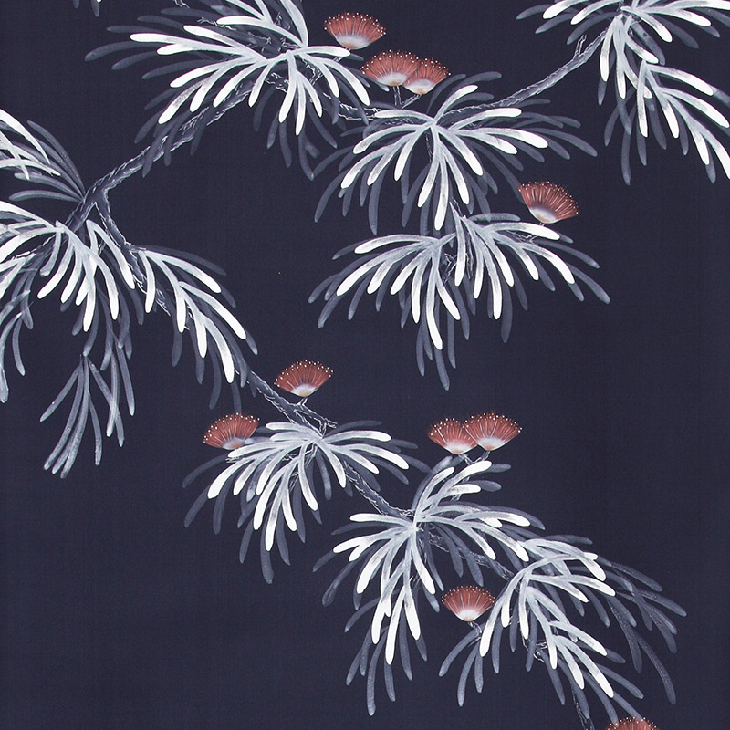 Обои ручная роспись Silk Tree Special Colourway on Empire Blue dyed silk Обои ручная роспись Silk Tree Special Colourway on Empire Blue dyed silk в Костроме | Loft Concept