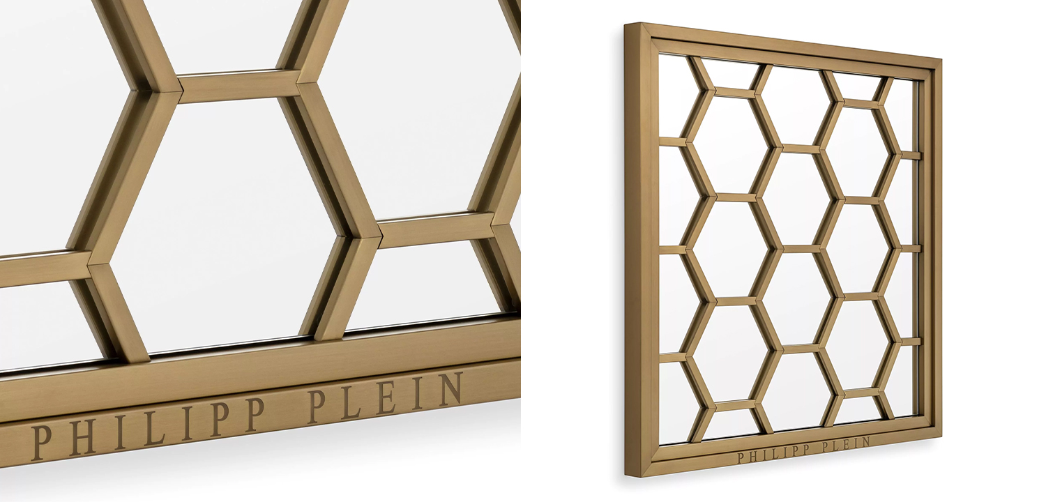 Зеркало квадратное Philipp Plein Mirror Skeleton - фото