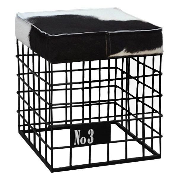 Табурет Cow Skin stool Черно-белый Черный матовый Табурет Cow Skin stool Черно-белый Черный матовый в Костроме | Loft Concept