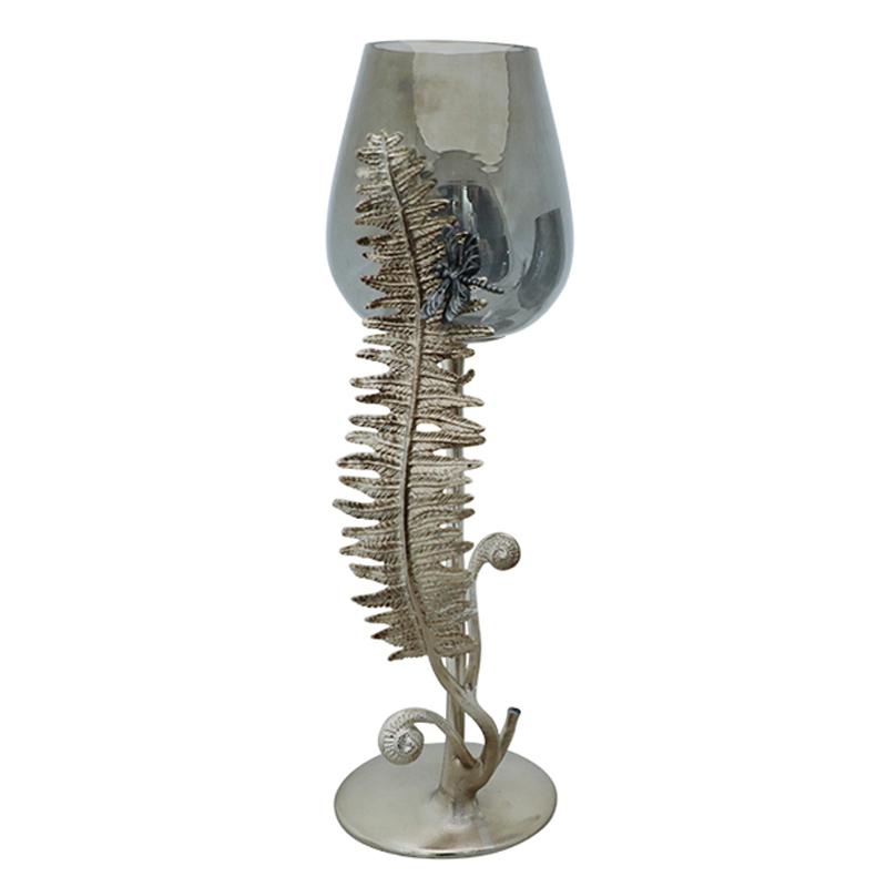 Подсвечник Wineglass and Leaf Винтажное Светлое Золото Подсвечник Wineglass and Leaf Винтажное Светлое Золото в Костроме | Loft Concept