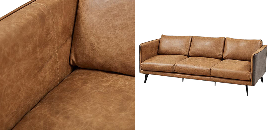 Диван Caramel Leather & Textiles Triple Sofa Диван Caramel Leather & Textiles Triple Sofa - Loft-Concept в Костроме