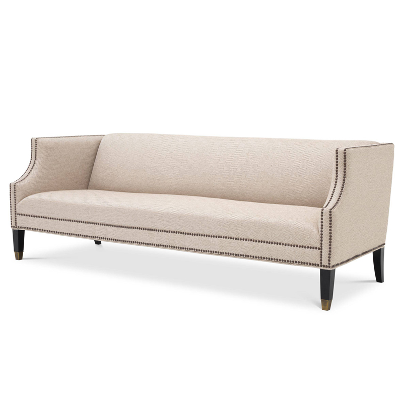 Диван Eichholtz Sofa Doheny Песочный Латунь Черный Диван Eichholtz Sofa Doheny Песочный Латунь Черный в Костроме | Loft Concept