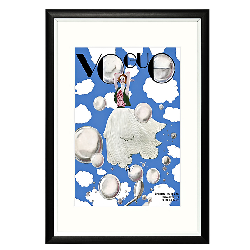 Постер Vogue January 1931 Черный Белый Синий Постер Vogue January 1931 Черный Белый Синий в Костроме | Loft Concept
