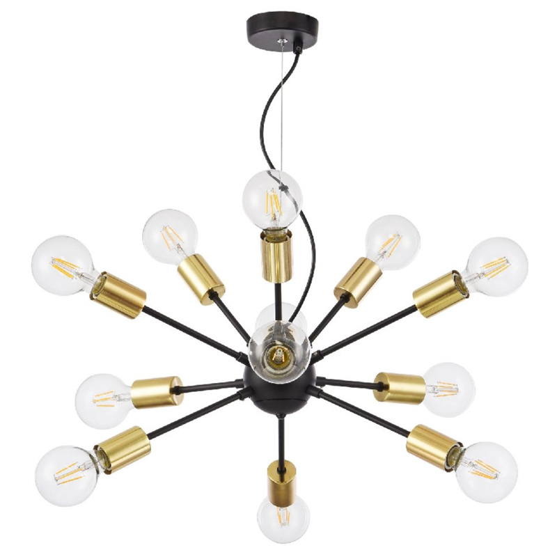 Люстра Sputnik 12 Black and Gold Черный Золотой Люстра Sputnik 12 Black and Gold Черный Золотой в Костроме | Loft Concept
