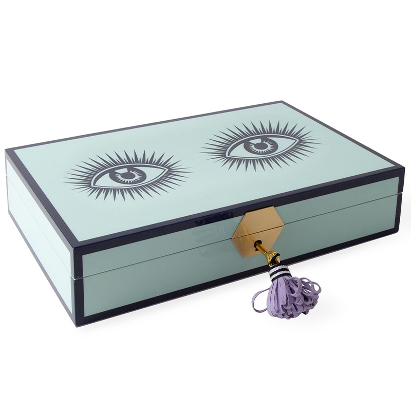 Шкатулка LE WINK LACQUER JEWELRY BOX Jonathan Adler Мятный Сиреневый Темно-синий Шкатулка LE WINK LACQUER JEWELRY BOX Jonathan Adler Мятный Сиреневый Темно-синий в Костроме | Loft Concept
