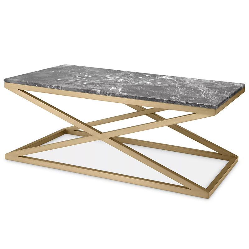 Кофейный стол Eichholtz Coffee Table Criss Cross Латунь Серый Кофейный стол Eichholtz Coffee Table Criss Cross Латунь Серый в Костроме | Loft Concept