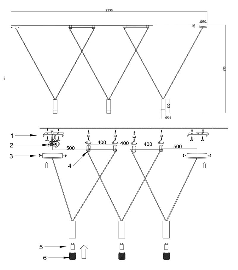 Wireflow LED White Suspension lam 3 патрона Wireflow LED White Suspension lam 3 патрона в Костроме