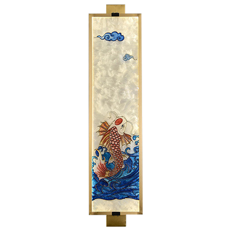 Настенный светильник Red Fish Oriental Scenes Wall Lamp Мульти Золотой Синий Красный Настенный светильник Red Fish Oriental Scenes Wall Lamp Мульти Золотой Синий Красный в Костроме | Loft Concept