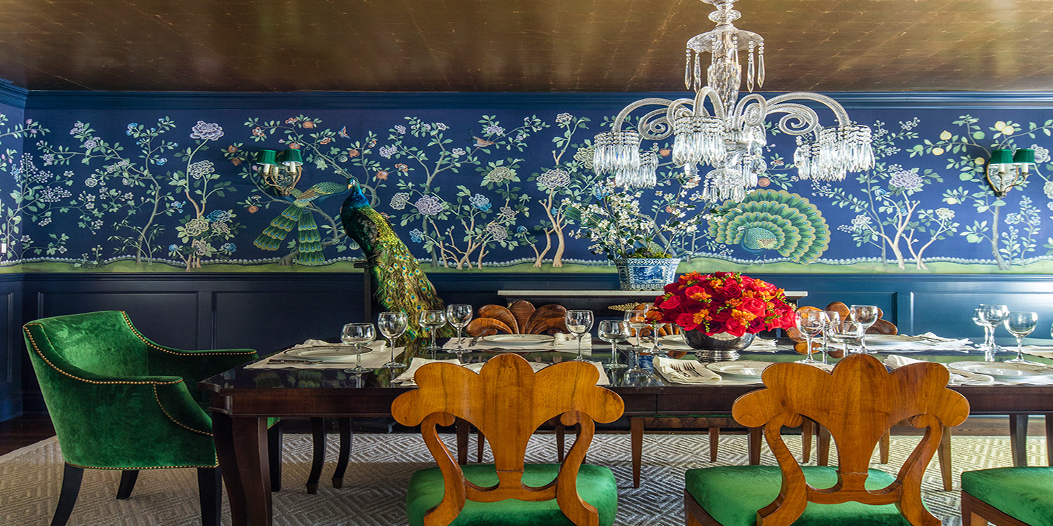 Обои ручная роспись St Laurent Empire Blue - фото №1