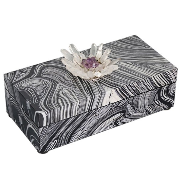 Шкатулка stone Flower Gray Серый Шкатулка stone Flower Gray Серый в Костроме | Loft Concept